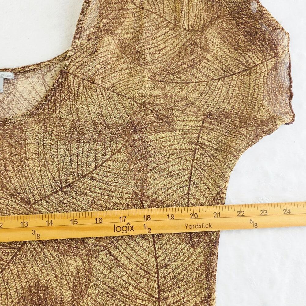 Charlotte Russe Y2K Sheer Top Large Brown Leaf Forest Fairy Goblin Boho Earthy - Picture 16 of 16